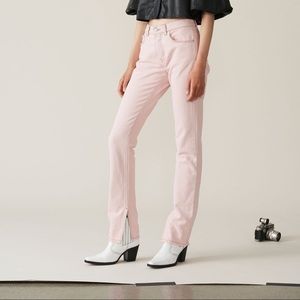Ganni pink slit jeans